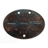 WW2 German Waffen SS Dog Tag to a soldier in the “Sturm” Battalion. A unit made up of foreign