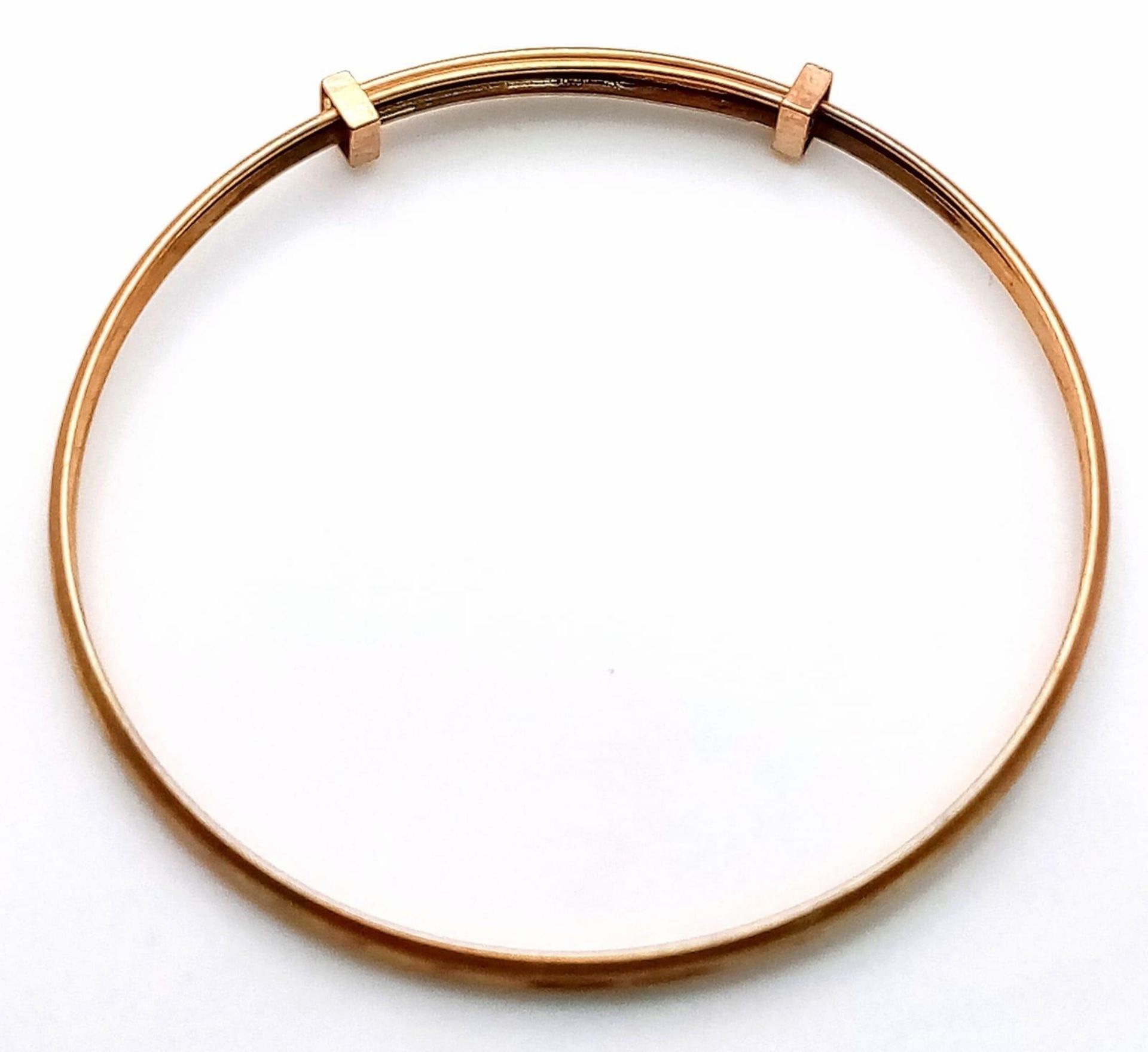 9k yellow gold baby bangle 3.5cm diameter, 1.2g - Bild 2 aus 3