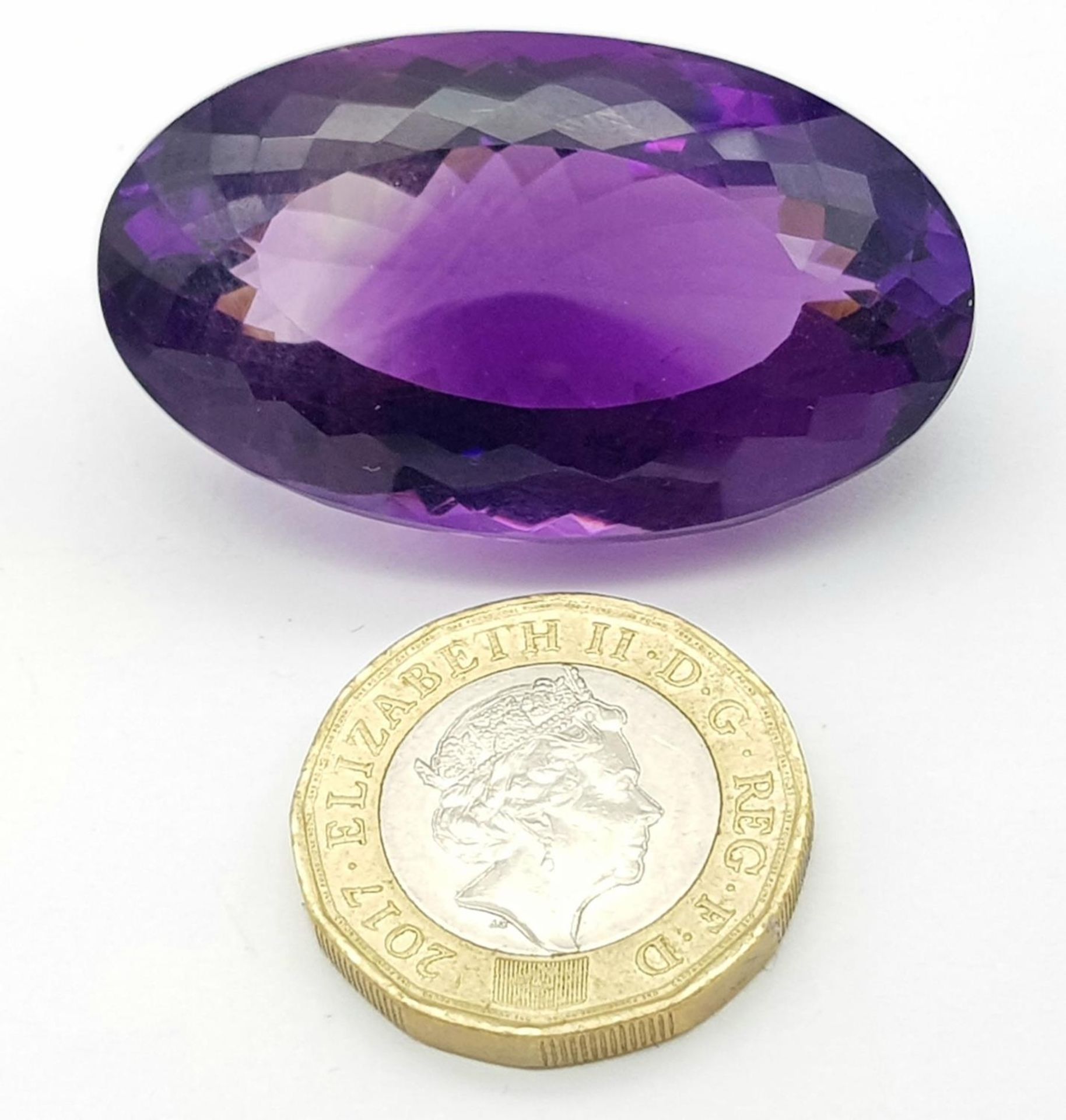 A 109.41ct Gorgeous Faceted Bolivian Amethyst - GFCO Swiss Certified. - Bild 6 aus 6