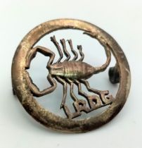 WW2 Silver Long Range Desert Group Cap Badge. With Egyptian Hallmark, (most likely Cairo).