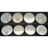 Four Fine Silver (.999) Purity 1oz Coins. Different themes.