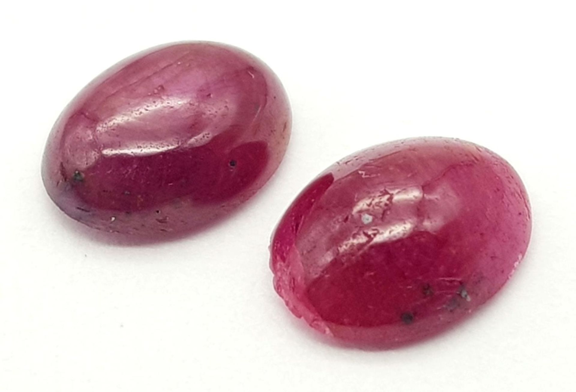 A PAIR OF CABOCHON RUBIES 3.06CT 0.63g A/S 1031 - Image 3 of 4