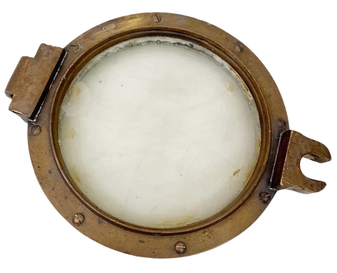 Heavy Brass Porthole from a WW2 German Kriegsmarine Battleship. The brass has been slightly - Image 4 of 4