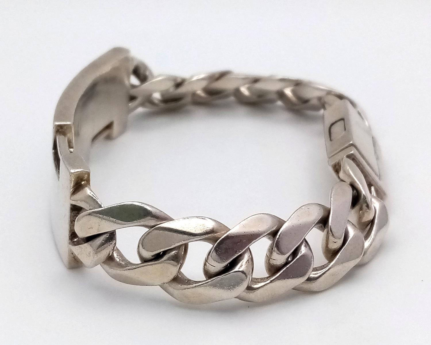 A Sterling Silver ID Bracelet, 12” length, 68.8g total weight. ref: 1493I - Image 3 of 4
