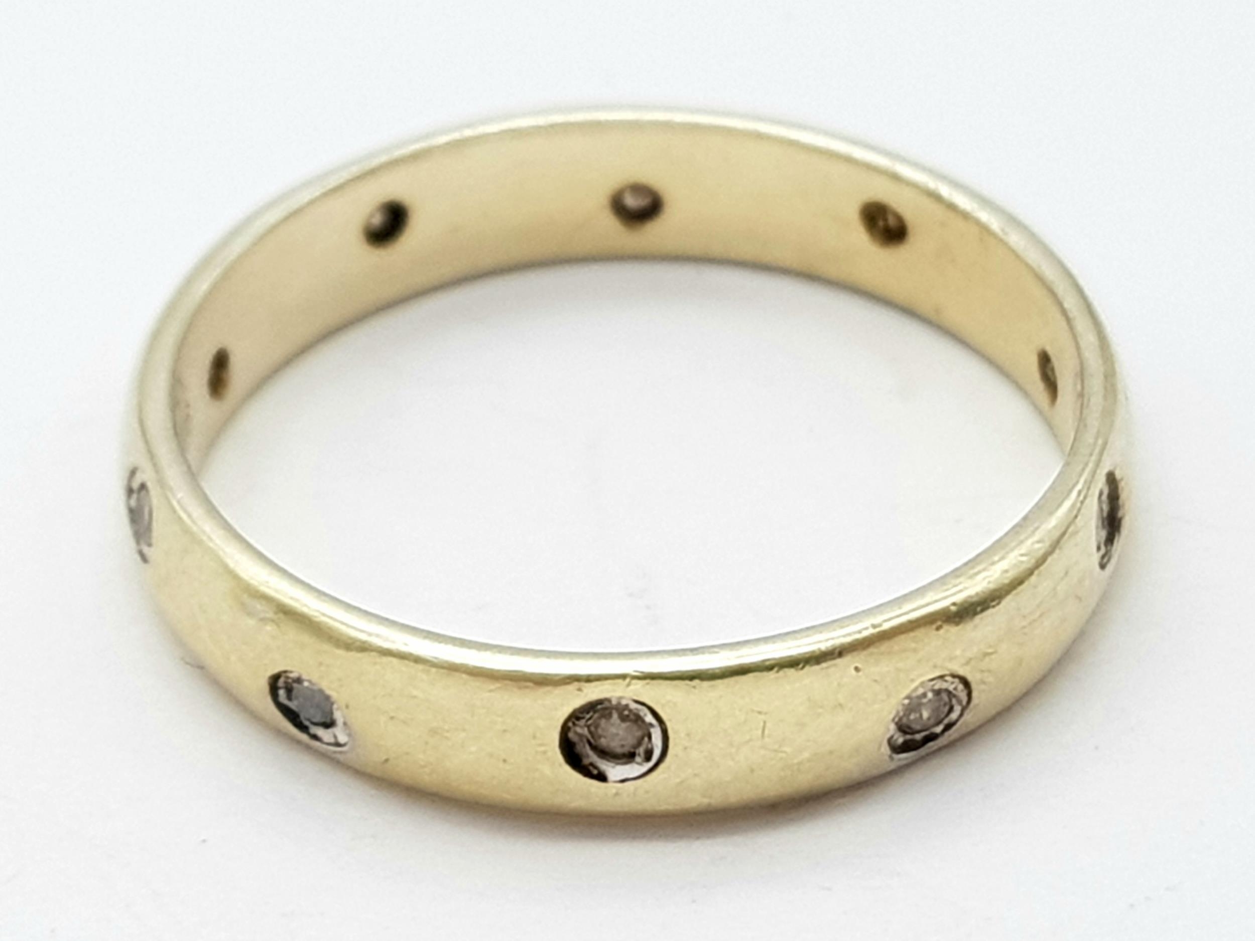 A Gilded 925 Silver Diamond Set Eternity Ring. Size T. - Image 2 of 4