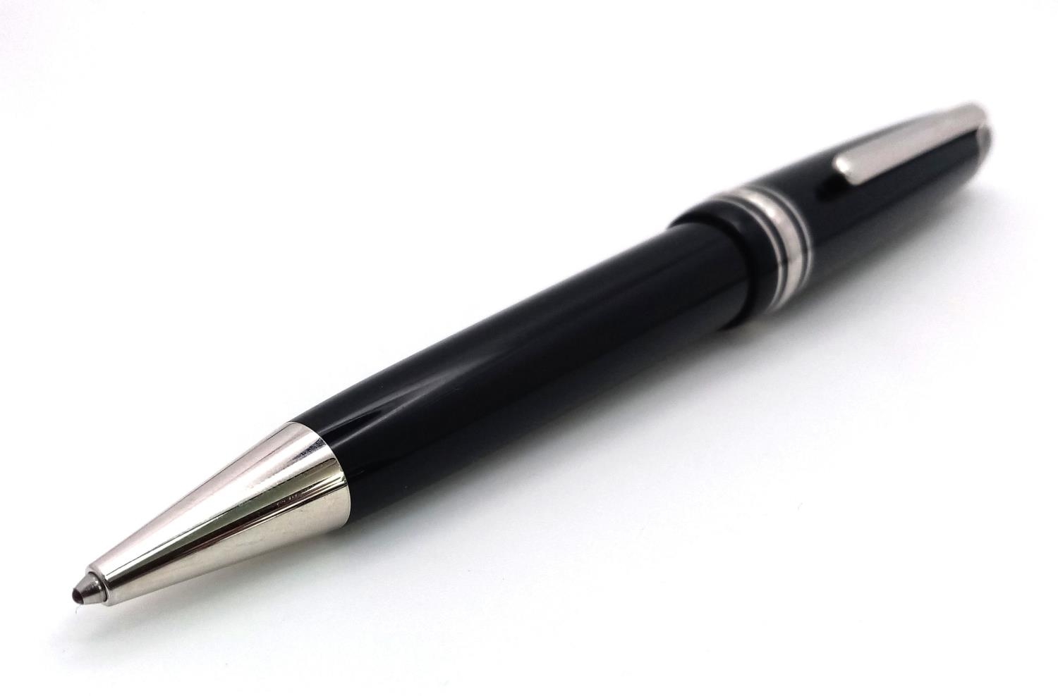 A Montblanc Meisterstuck Black Lacquered Ballpoint Pen. 15cm