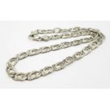 A Silver Chain Link Necklace. 46cm length, 33.47g weight.