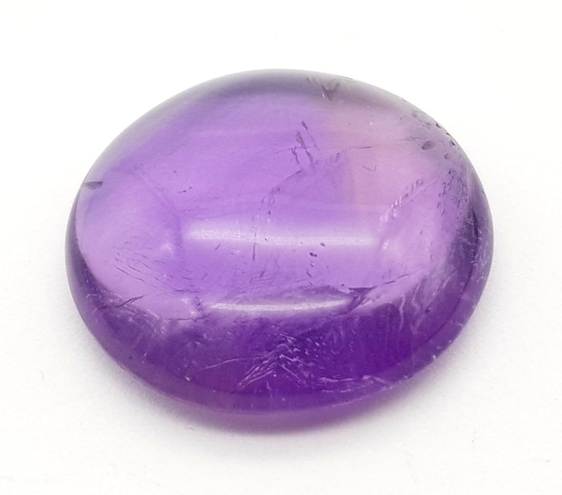 A 26.95ct Amethyst Cabochon Gemstone - GFCO Swiss Certified. - Image 3 of 5