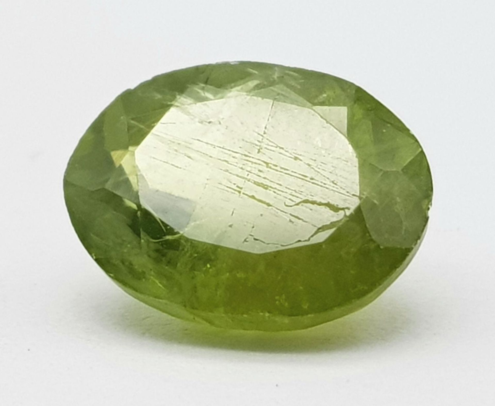 A 5.01ct Pakistan Peridot Gemstone - GFCO Certified.