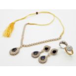 A Fabulous Jewellery Lot! A 21K Rich Yellow Gold Diamond and White Stone (one missing) Necklace with