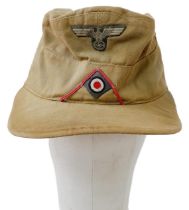 In Country Made Lightweight Africa Corps Artillery Cap. (No Vents) This is a typical example of a
