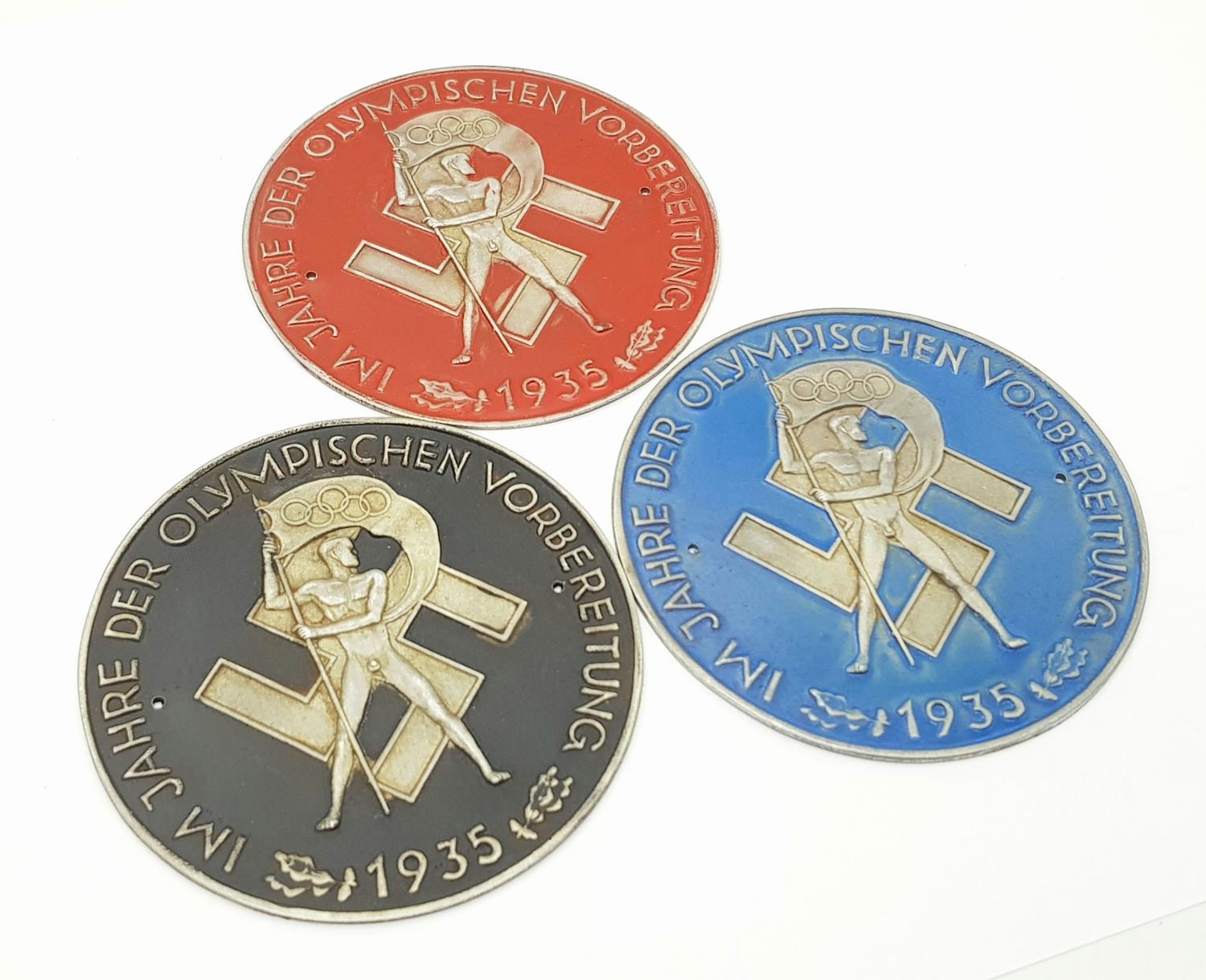 3 x 1935 Dated Plaques “In the Year of the Olympic Preparations”