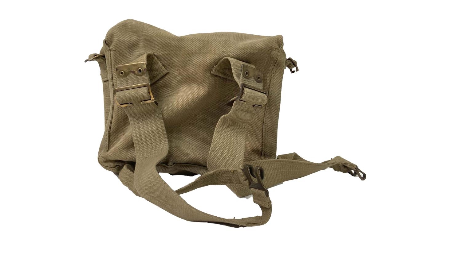 British Army 1937 pattern webbing small pack, complete with ‘L’ straps. Dated 1942. Very good - Image 6 of 8