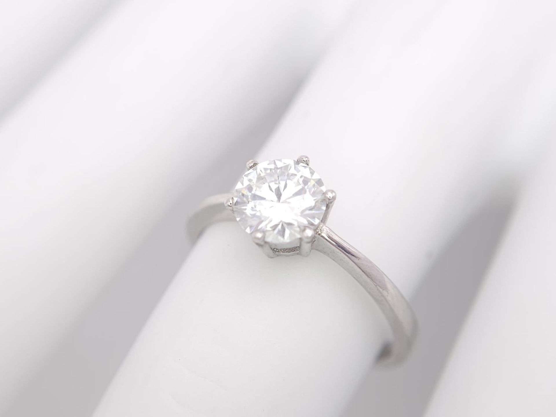A 1ct Moissanite 925 Silver Ring. Size N. Comes with a GRA certificate. - Image 6 of 7