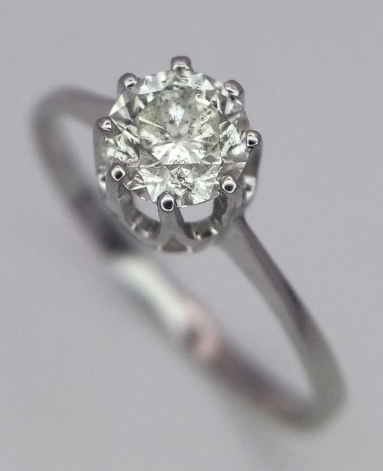 A 14K WHITE GOLD DIAMOND SOLITAIRE RING 0.33CT 1.5G SIZE O/P. BL 9001 - Image 3 of 5