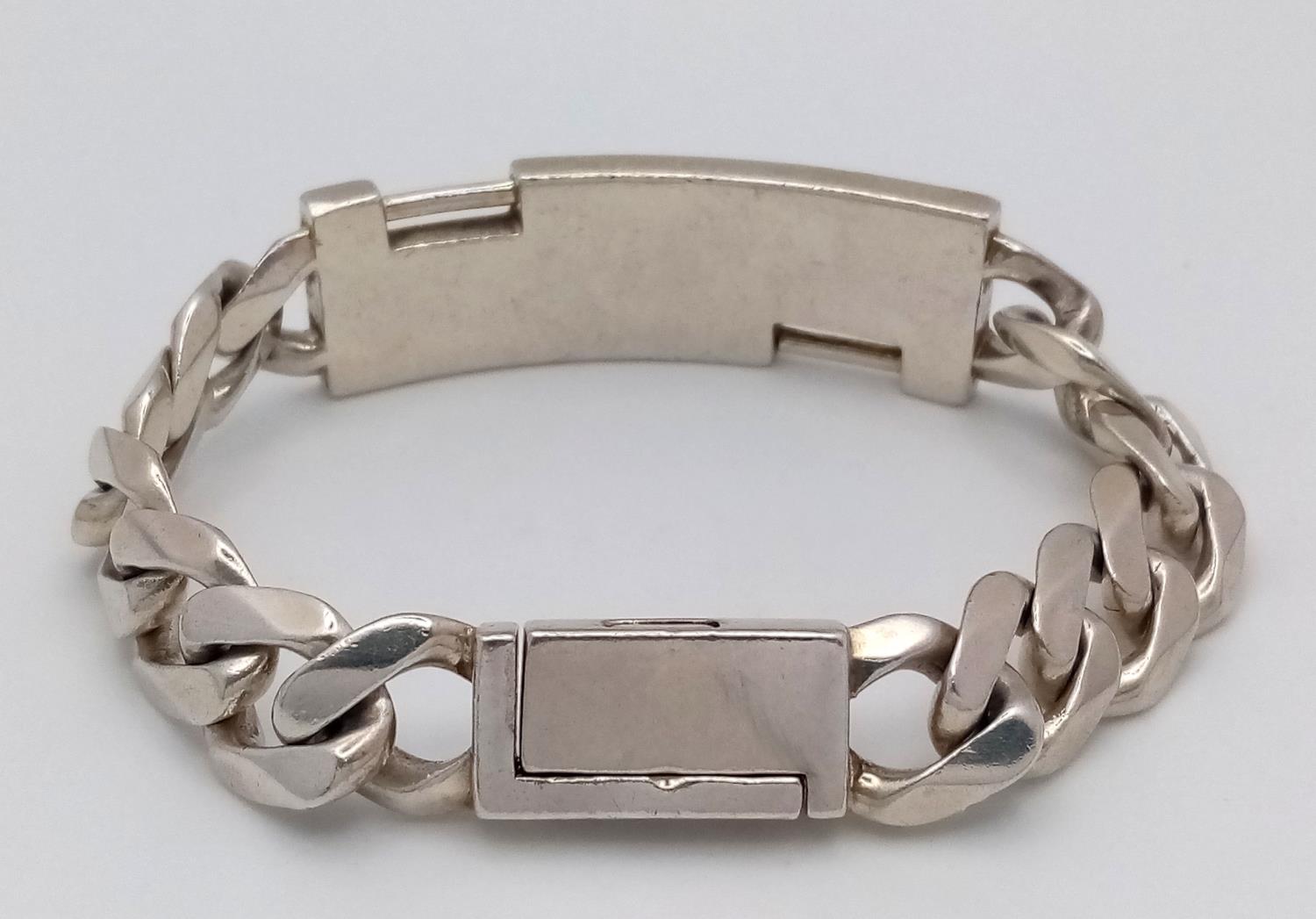 A Sterling Silver ID Bracelet, 12” length, 68.8g total weight. ref: 1493I - Image 4 of 4