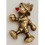 A 9K YELLOW GOLD PINOCCHIO CHARM / PENDANT 3.1G , 29mm x 20mm. SC 9020