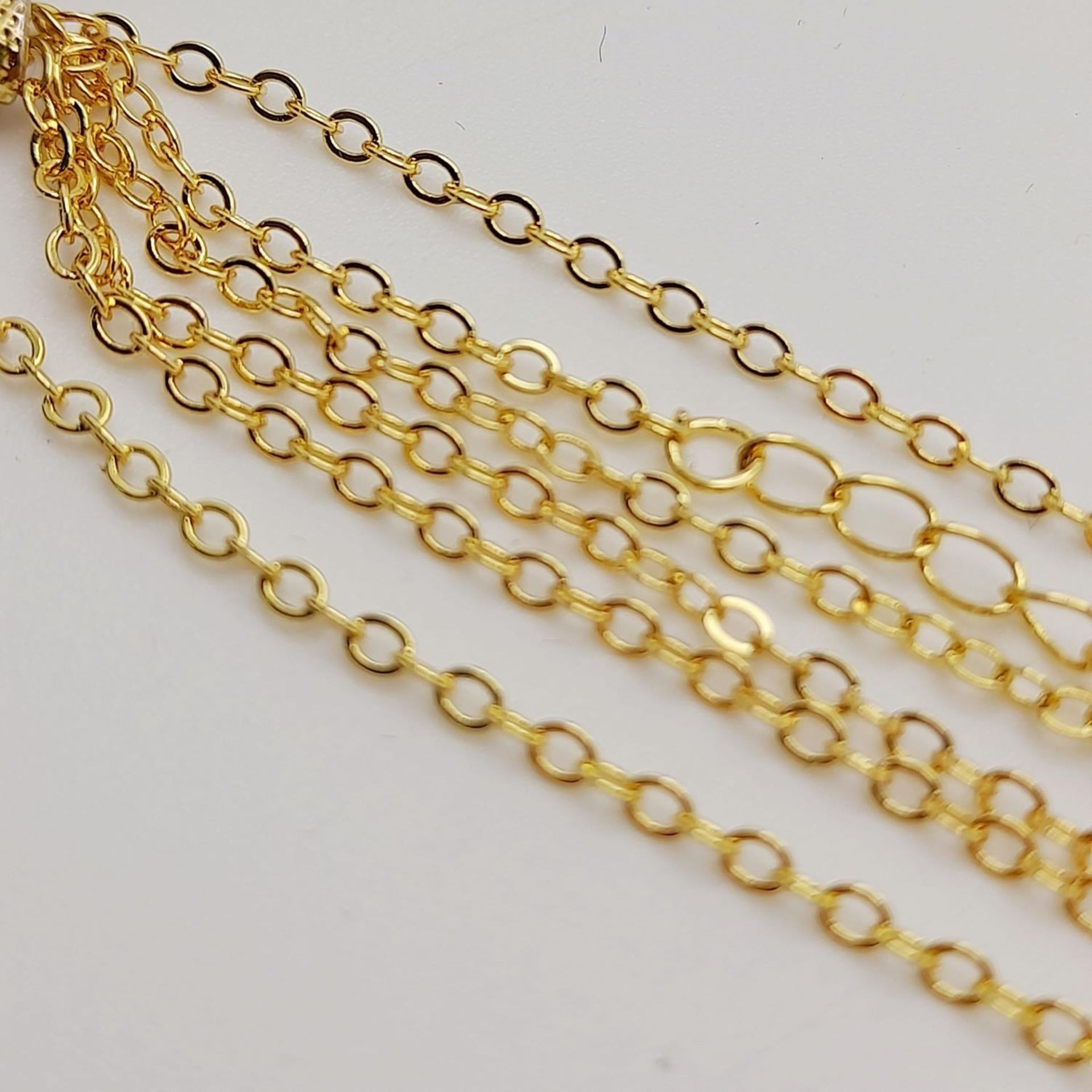 A vintage, sterling silver and 18 K yellow gold-plated chain necklace with an intricate filigree - Image 8 of 8