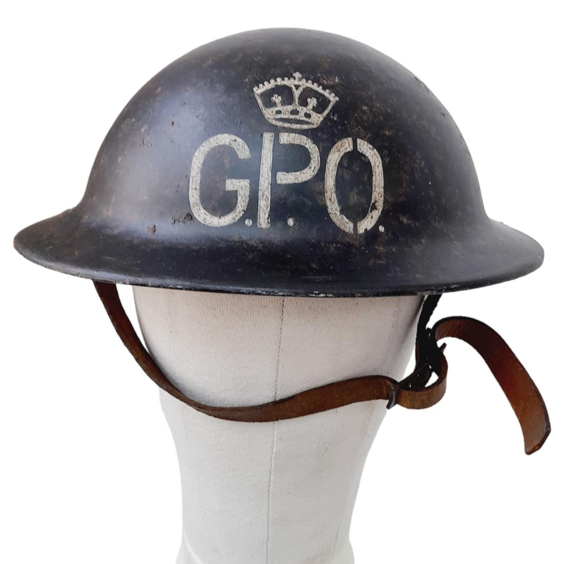 WW2 British Home Front General Post Office Line Layers Fibre Non Conductive Helmet.