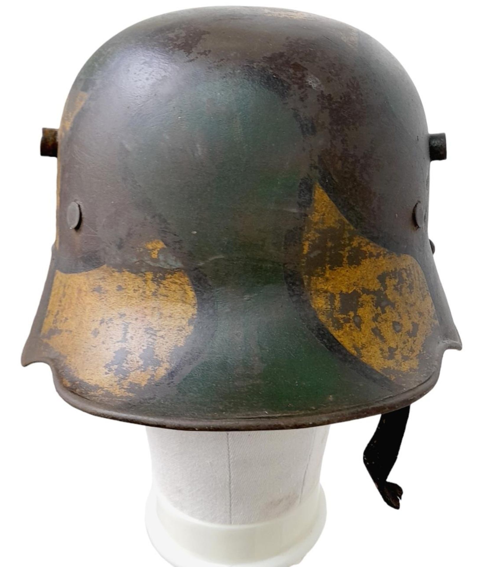 WW1 Imperial German M18 Helmet and liner with Jigsaw Camouflage. - Bild 3 aus 5