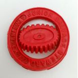 WW2 British Home Front Junior Salvage Steward Red Plastic (Cellulose Acetate) Economy Issue Badge.