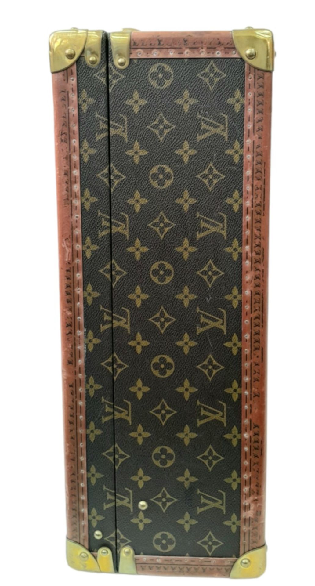 A Vintage Possibly Antique Louis Vuitton Suitcase. The last lot of our LV trilogy. Canvas monogram - Image 4 of 13