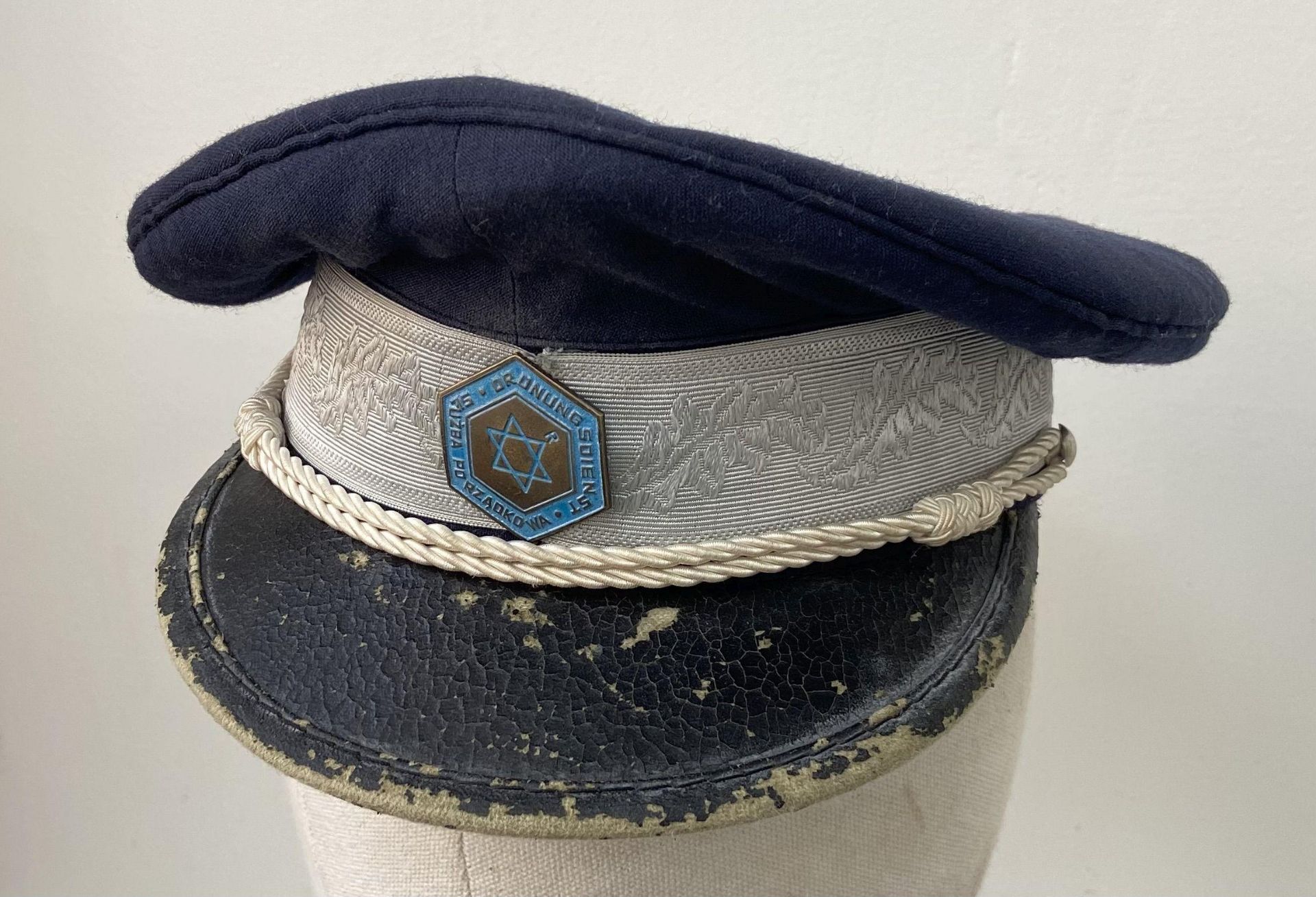 WW2 Polish Jewish Ghetto Police Visor Cap.