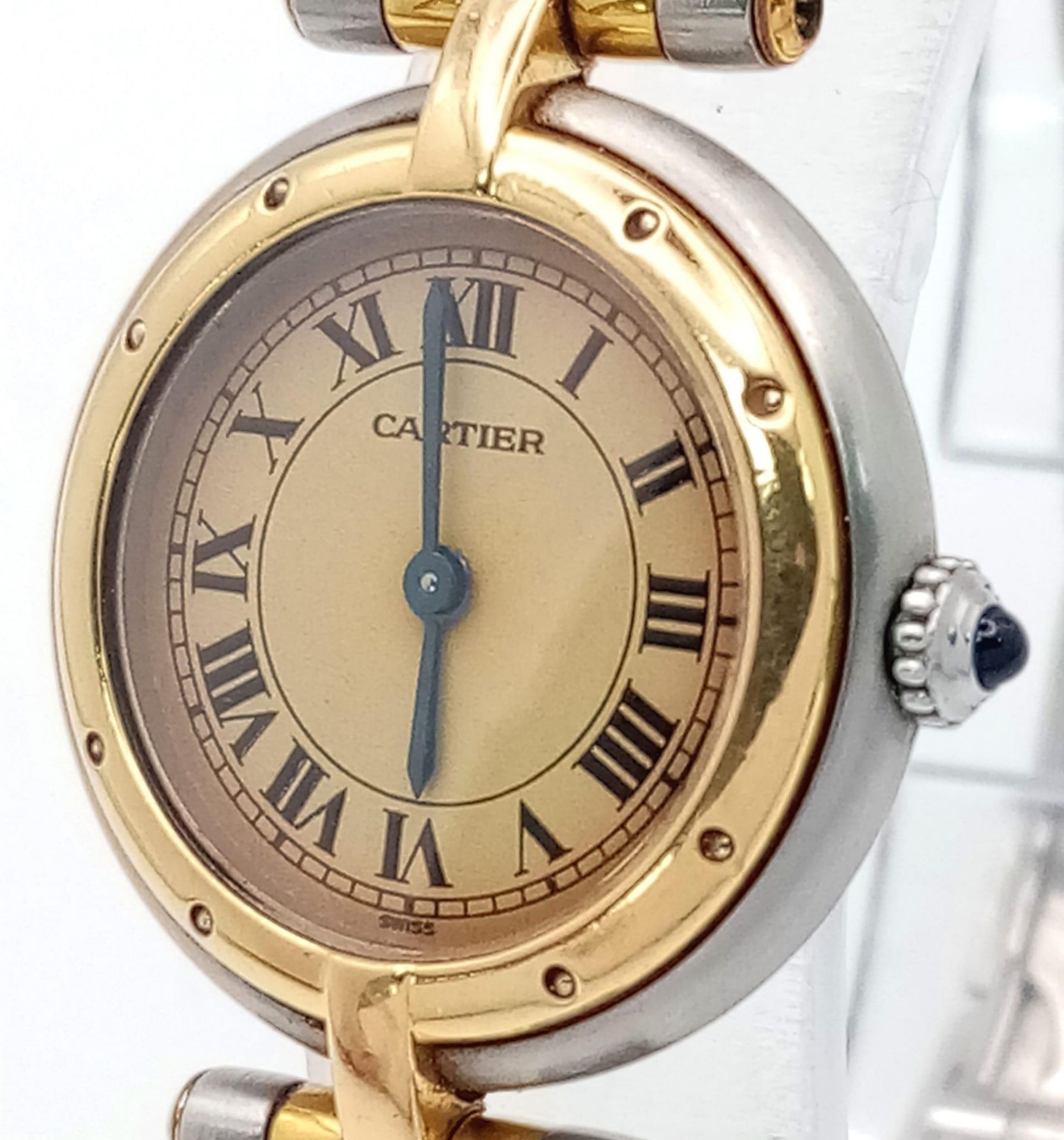 A Vintage Cartier Panthere Quartz Ladies Watch. Bi-metal (gold and stainless steel) bracelet and - Bild 4 aus 9