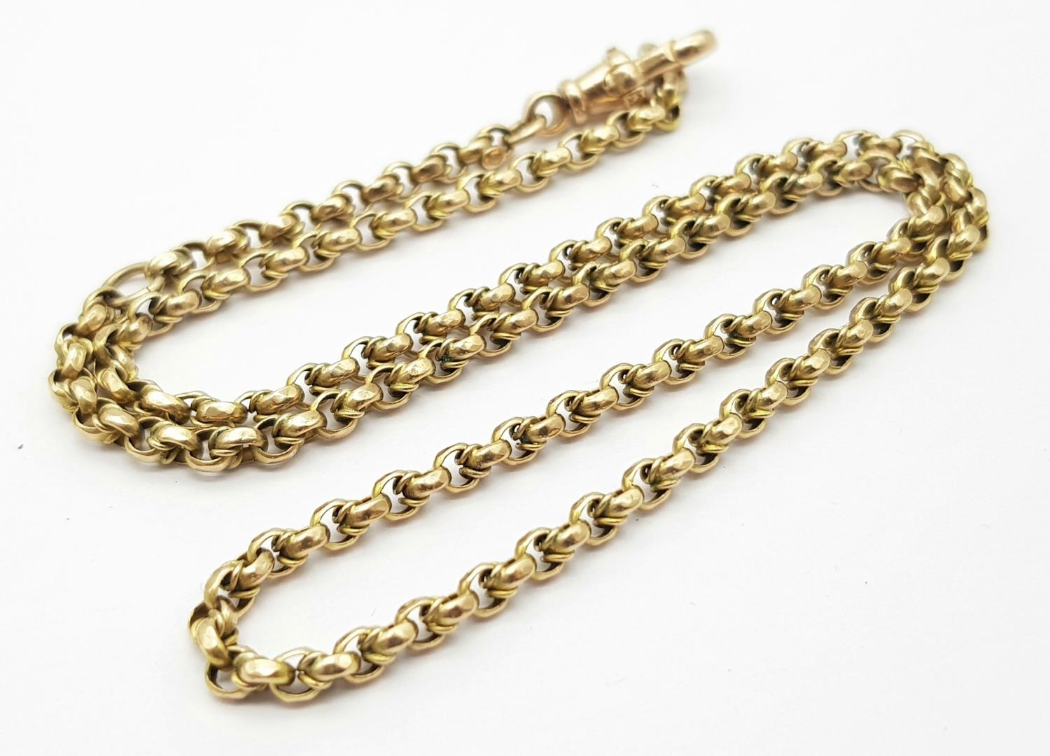 A 9ct Yellow Gold Belcher Chain, 17” length, 9.9g total weight. ref: 1495I - 1 - Image 2 of 4