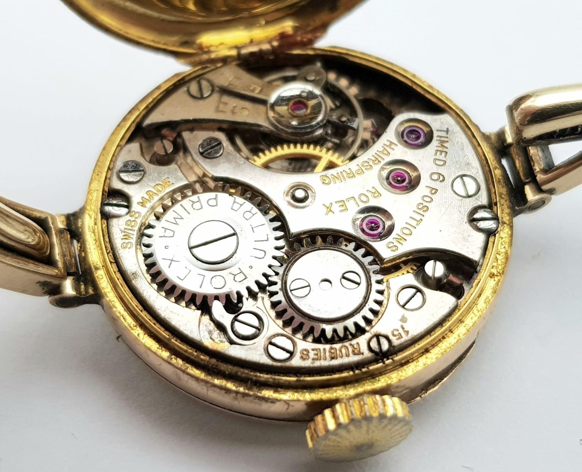 A Vintage 9K Gold Rolex Mechanical Ladies Watch. 9k gold expandable bracelet. 9k gold case - 23mm. - Bild 5 aus 6