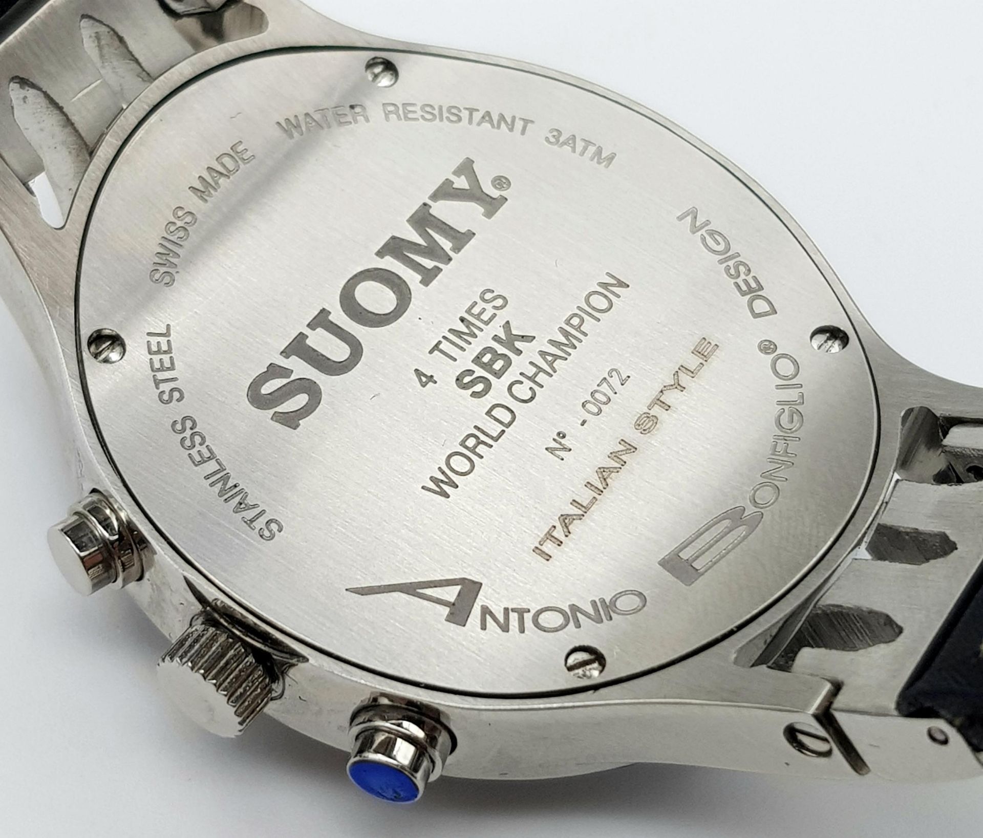 A Rare Limited Edition Italian Sports Chronograph Watch by Suomy Racing. Antonio Bonfiglio Design, - Bild 4 aus 6