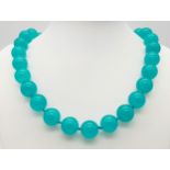 A Sky Blue Chalcedony Beaded Necklace. Perfect for when the Sun finally comes out! 14mm beads.