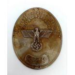 3rd Reich Border Police Arm Badge. Serial numbered to an individual Guard.