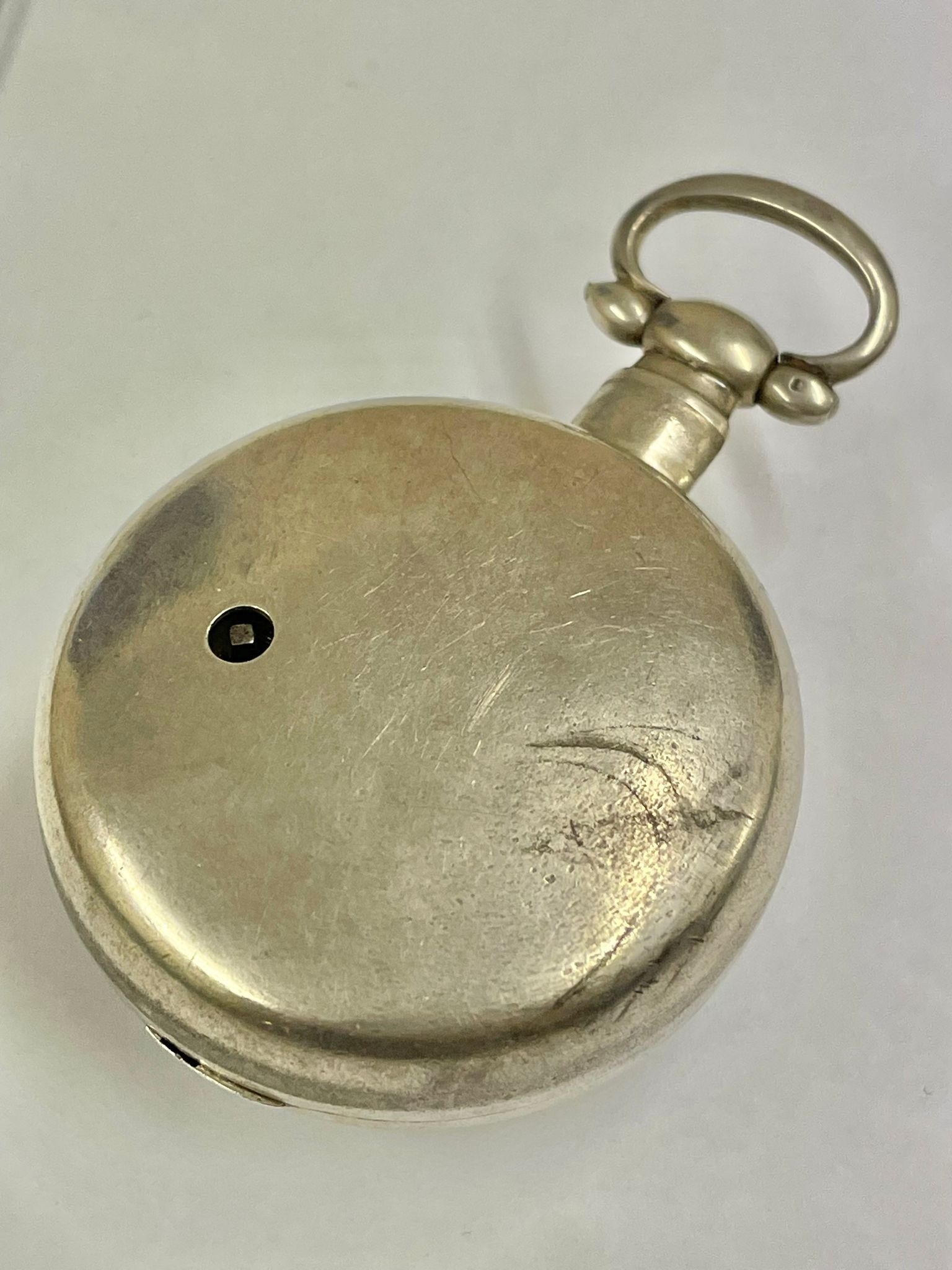 An Antique silver verge fusee pocket watch, as found. - Image 4 of 4