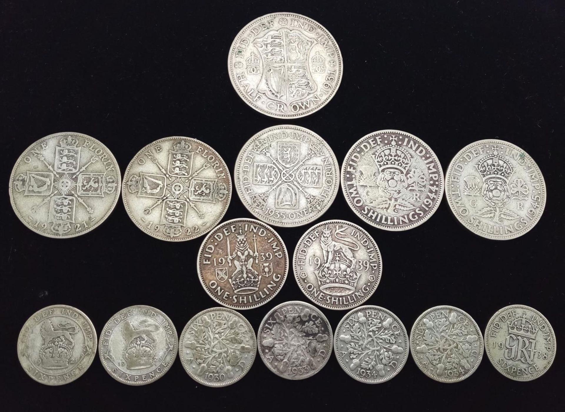 Pre 1947 Silver coins. 90g - Bild 2 aus 2