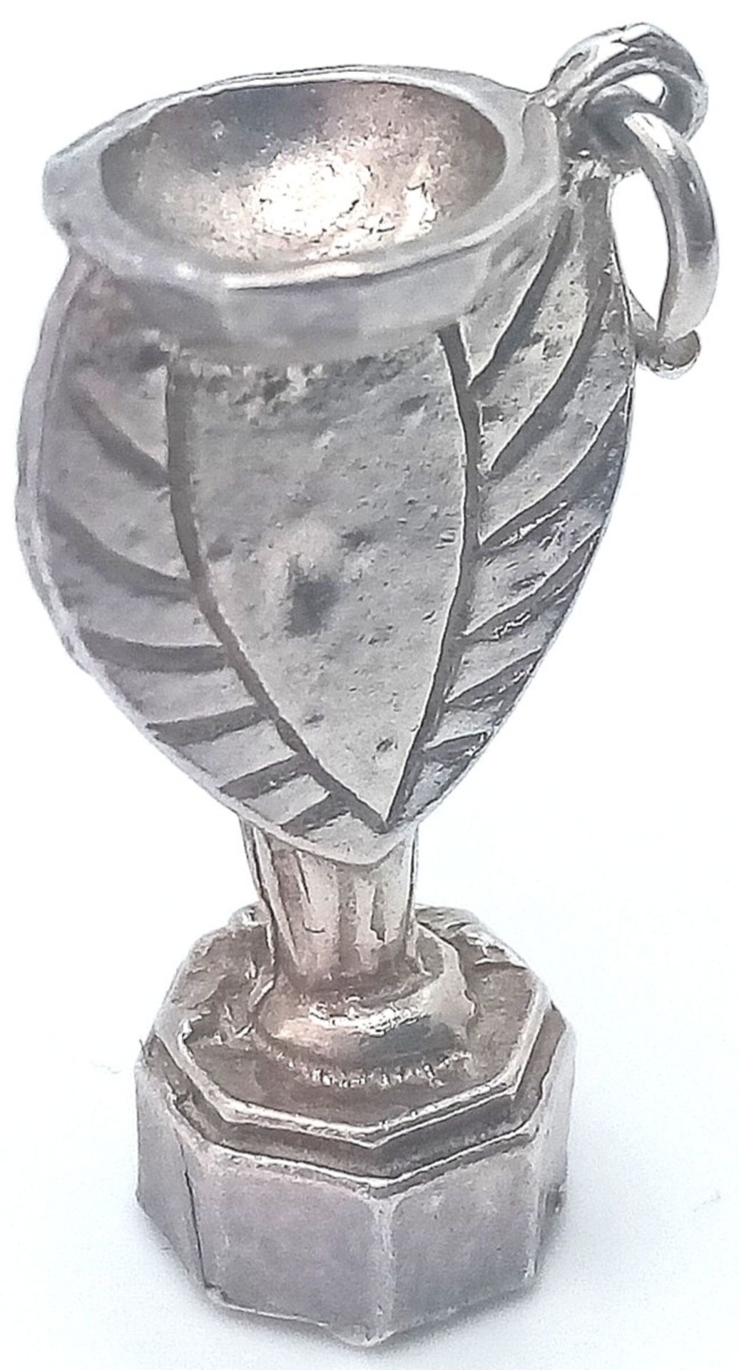A STERLING SILVER JULES RIMET WORLD CUP TROPHY CHARM. 3cm length, 4.7g weight. Ref: SC 8101 - Image 2 of 3