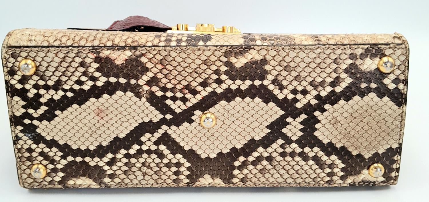 A Gucci Multi-Colour Python Padlock Bag. Python skin and leather exterior with gold-toned - Image 3 of 16