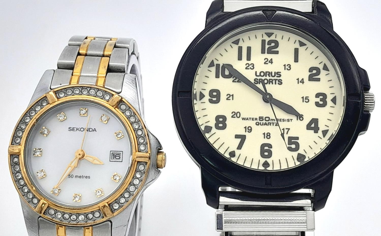 A Sekonda and Lorus Sports Quartz Watch. 37 and 28mm cases. Both in working order. - Image 2 of 6
