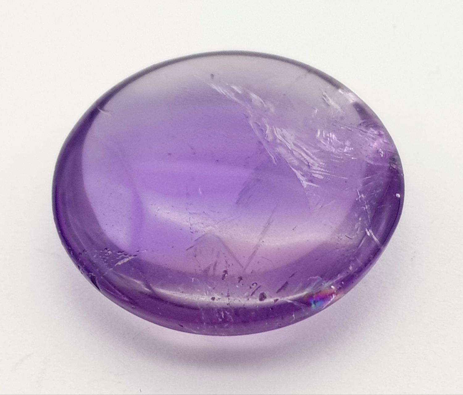 A 26.95ct Amethyst Cabochon Gemstone - GFCO Swiss Certified.