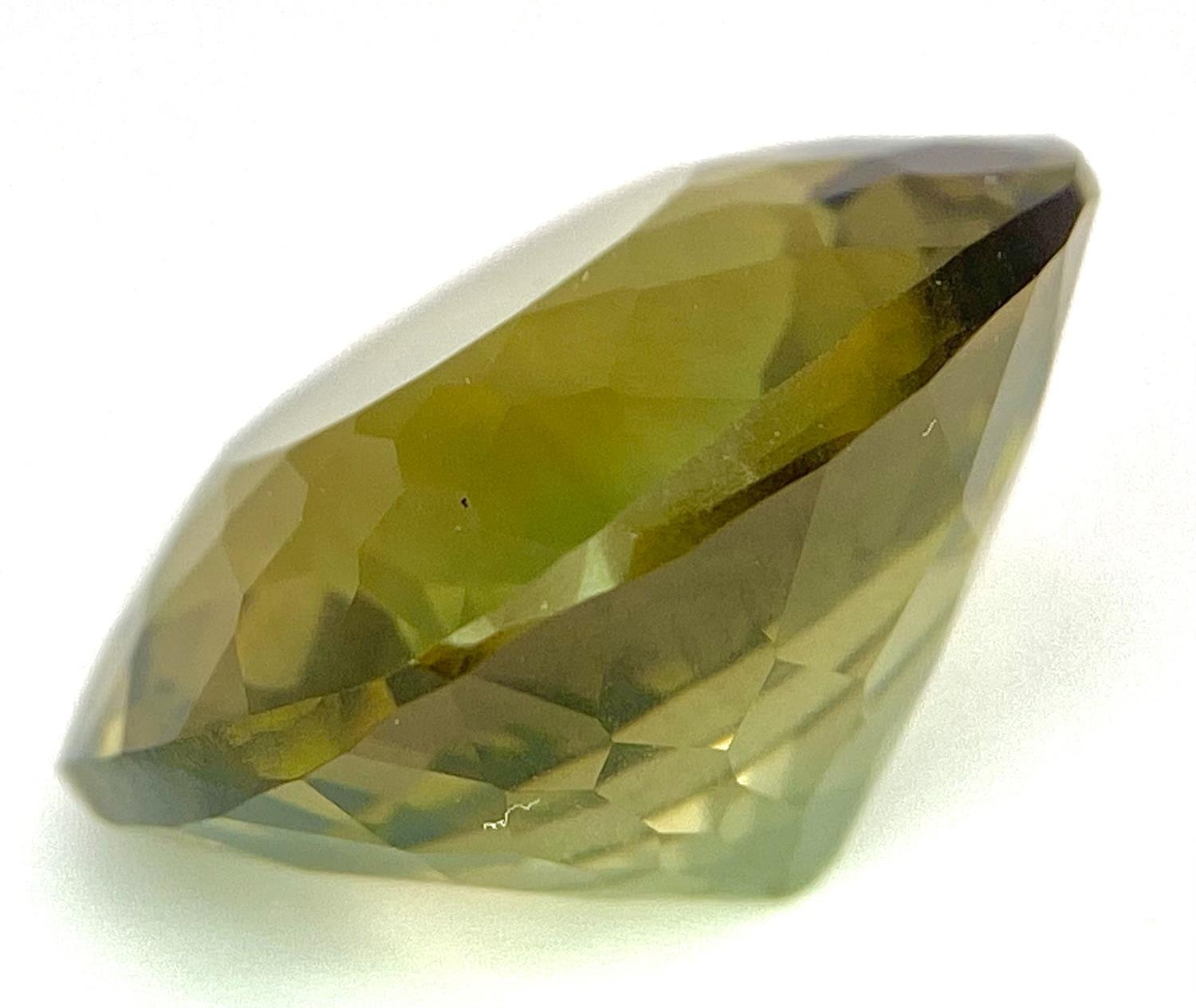 A 19ct Pale Green Prasiolite Gemstone. Cushion cut. No visible marks or inclusions. No certificate - Image 2 of 4