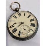 Antique SILVER POCKET WATCH with clear Hallmark for Robert John Pike, London 1873. Watch is