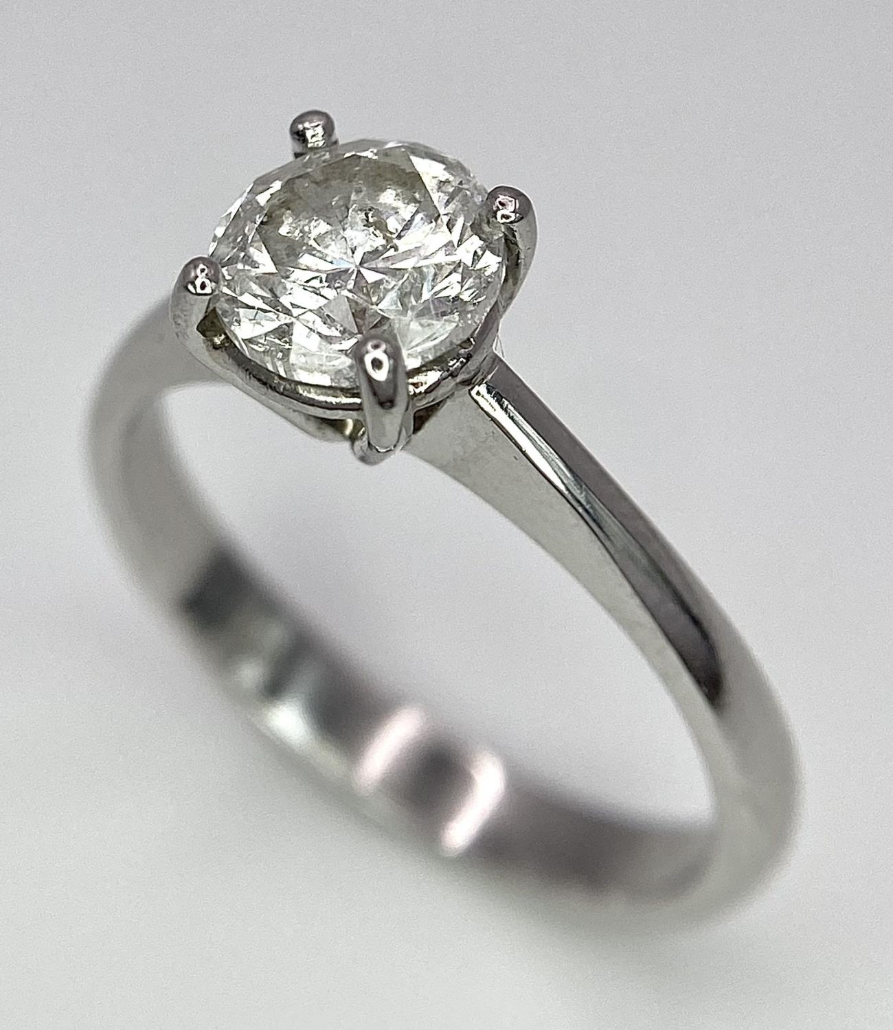 A Platinum Diamond Solitaire Ring. Size L. 4.1g total weight. - Image 6 of 6