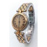 A Vintage Cartier Panthere Quartz Ladies Watch. Bi-metal (gold and stainless steel) bracelet and