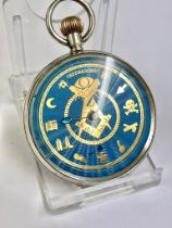 A Vintage silver Masonic pocket watch. In working order.