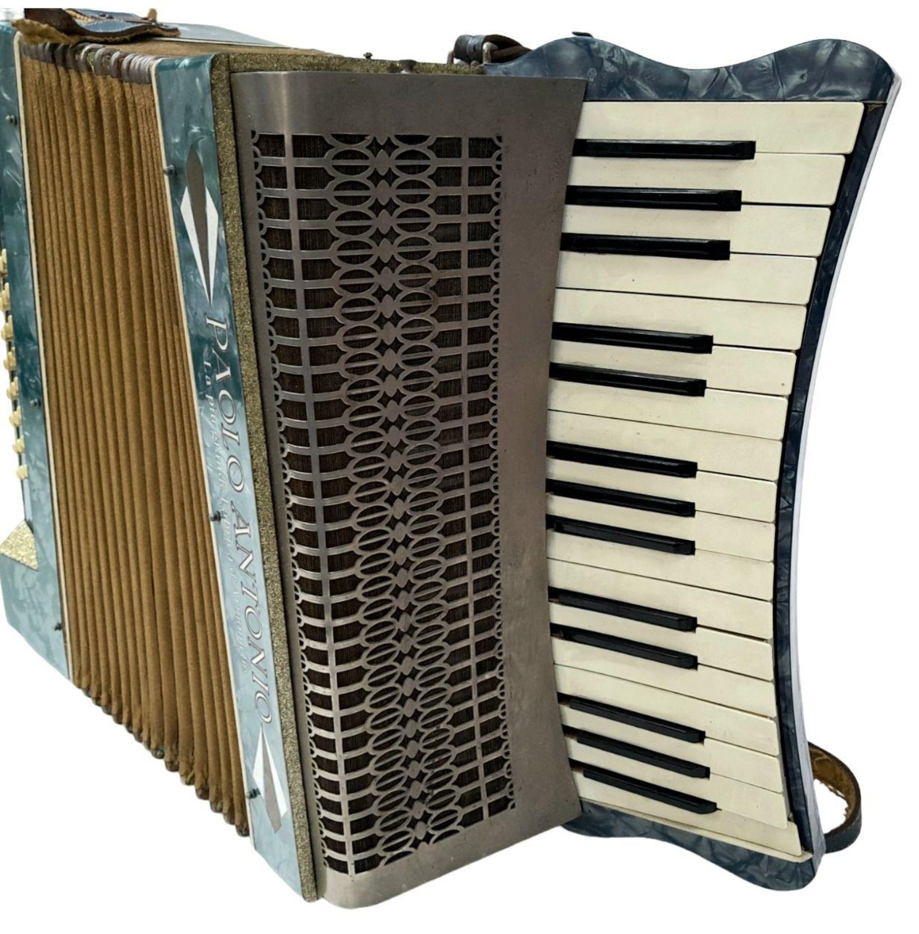 An Antique Paolo Antonio Piano Accordian in Original Case. 39cm x 39cm. Works but because of age - Image 12 of 12