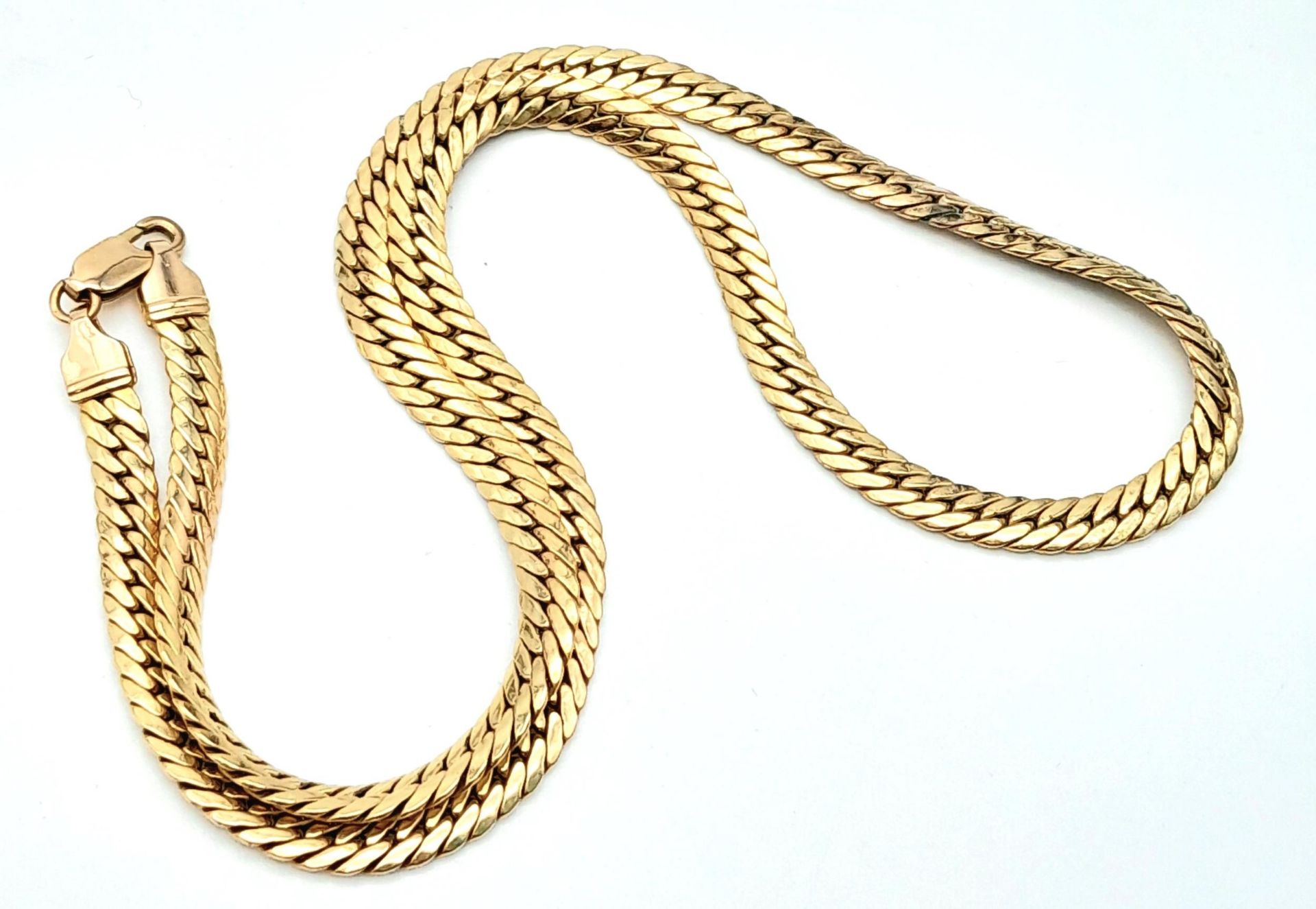 A 9K Yellow Gold Herringbone Chain. 40cm. 10.75g - Image 2 of 6