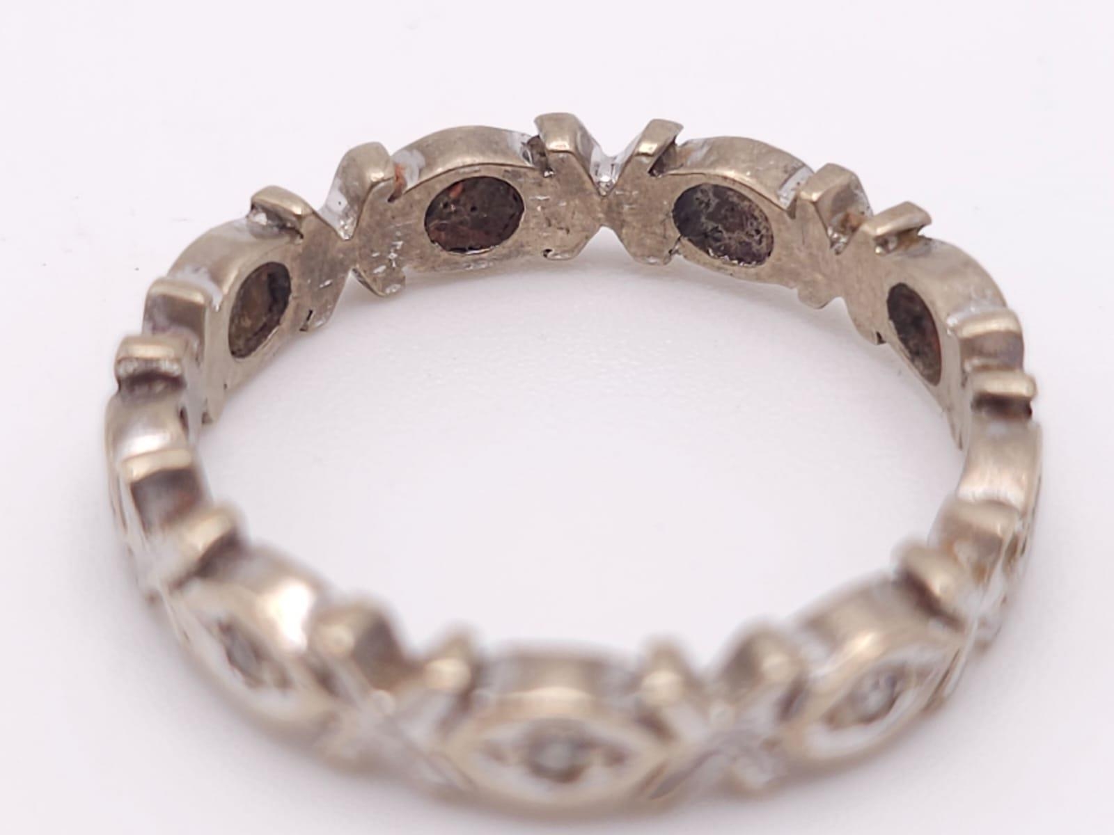 A Vintage 18K White Gold Diamond Eternity Ring. Size K. 3.08g total weight. Ref: 016302 - Image 4 of 5