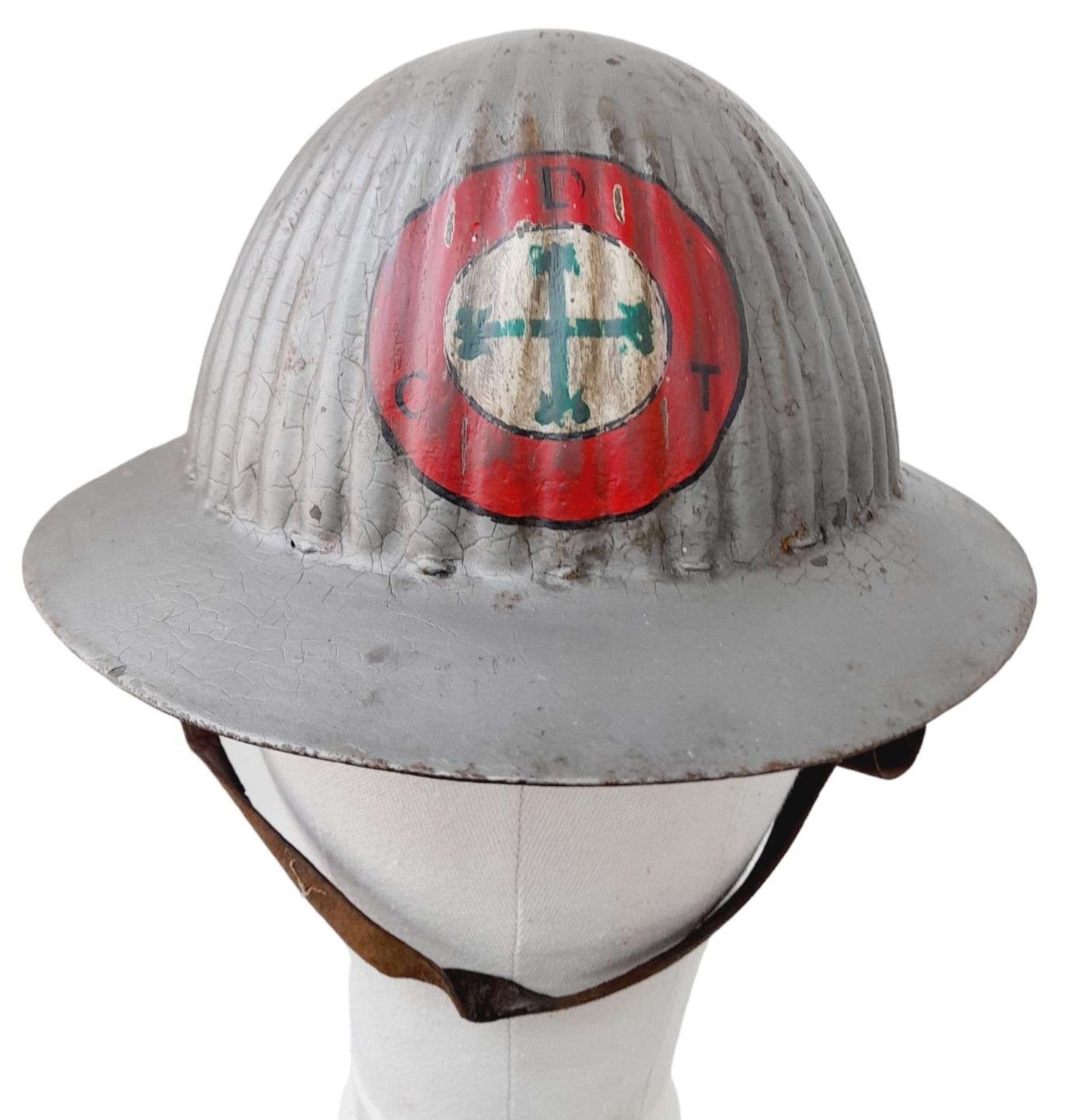 WW1 Portuguese 1916 Helmet complete with original liner and chinstrap. The helmet was used again