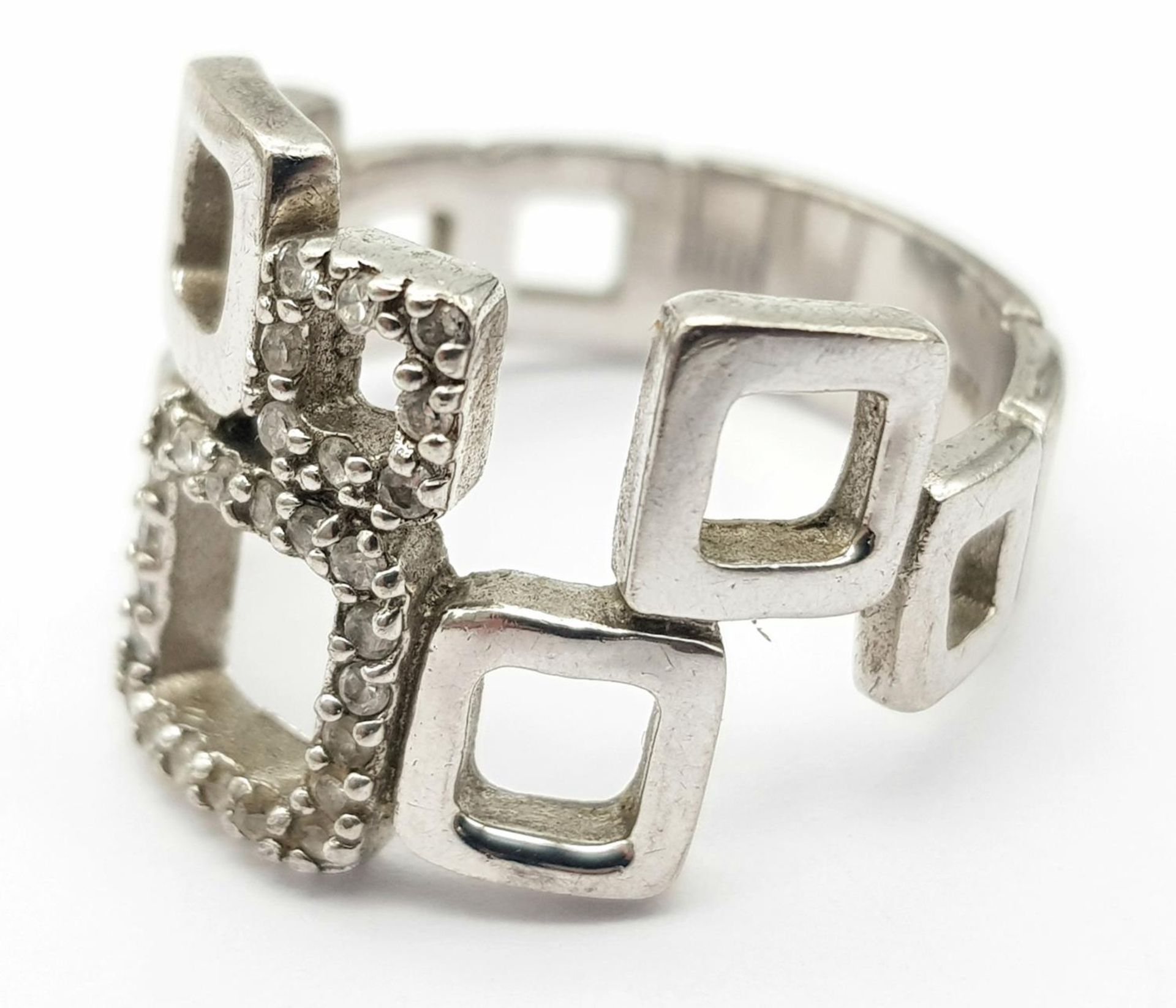 Three 925 Silver Different Style Stone Set Rings. Sizes: 2 x N, 1 x Q. - Image 4 of 5