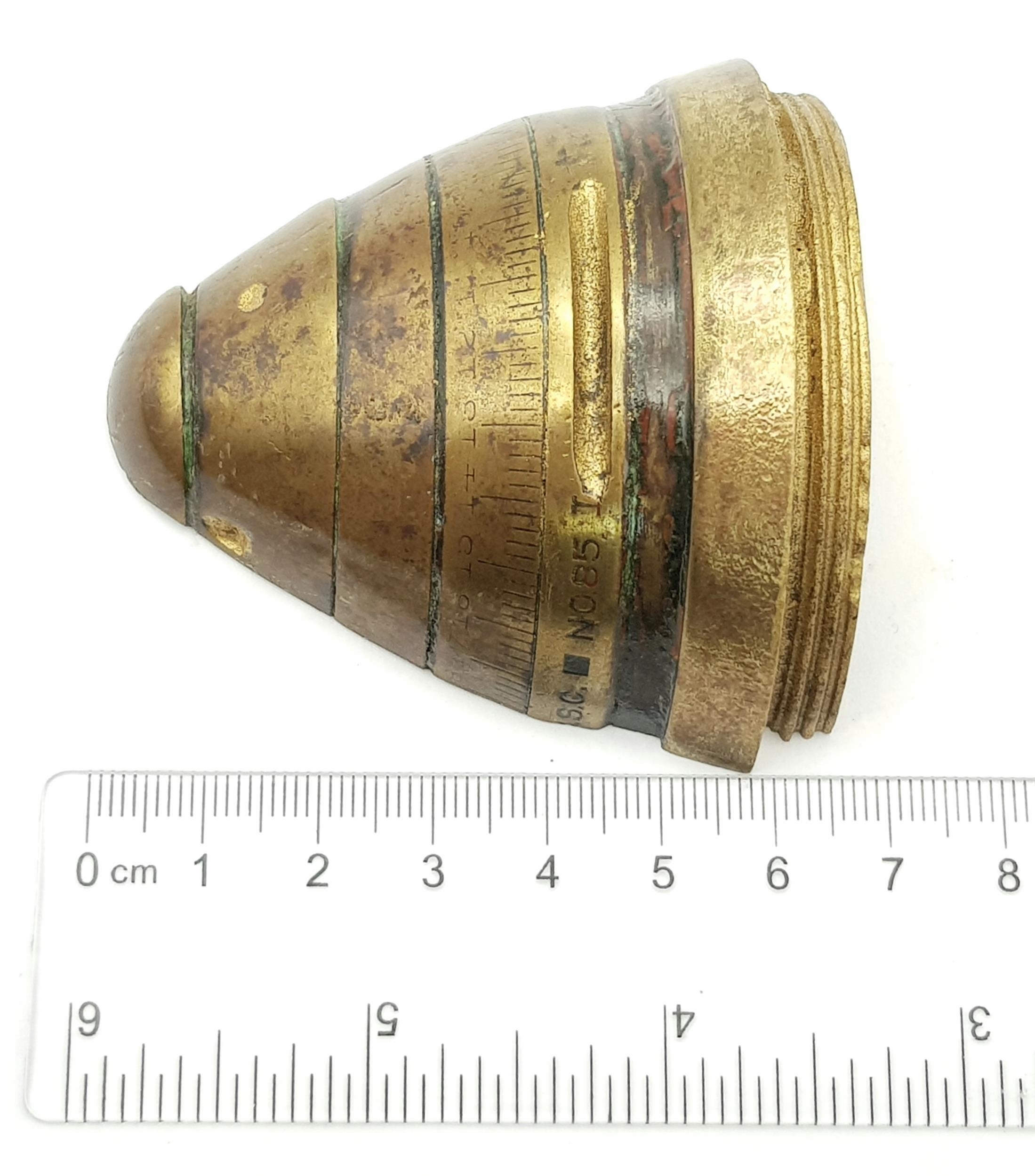 INERT British No 80 Time Fuse. Used on Shrapnel Shells so they would burst in the air, releasing a - Image 3 of 5